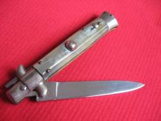 Vintage 1960's Italian Button Open Button Close Stiletto Switchblade Knife - New Old Stock