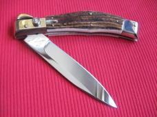 Quality Italian Unique Mechanism LEPRE Stag Knife Limited Edition 2016 MANIAGO ITALY w/Certificate