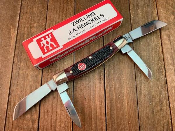 Henckels by Boker Congress Mahogany Bone Pin Feather Jigged Henckels by Boker Congress Mahogany Bone Pin Feather Jigged