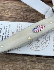 CASE XX ** 2024 SMOOTH NATURAL BONE FLAG SHIELD CS LARGE STOCKMAN