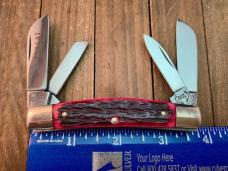 Buck Creek Bobcat Congress Made by Boker Red Pin Feather Jigged Bone Solingen Germany