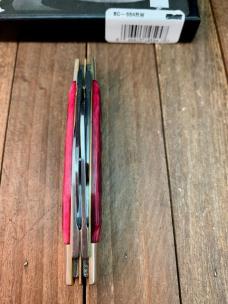 Buck Creek Bobcat Congress Made by Boker Red Pin Feather Jigged Bone Solingen Germany