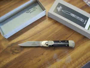 Hubertus Knife Solingen, Germany Small 08 Exotic Black Ebony Wood 5 3/4 " Open Lilyput NIB