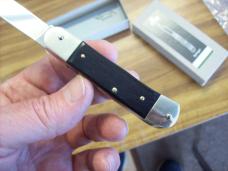 Hubertus Knife Solingen, Germany Small 08 Exotic Black Ebony Wood 5 3/4 " Open Lilyput NIB