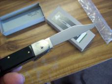 Hubertus Knife Solingen, Germany Small 08 Exotic Black Ebony Wood 5 3/4 " Open Lilyput NIB