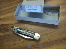 Hubertus Knife Solingen, Germany Small 08 Exotic Black Ebony Wood 5 3/4 " Open Lilyput NIB