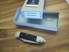 Hubertus Knife Solingen, Germany Small 08 Exotic Black Ebony Wood 5 3/4 " Open Lilyput NIB