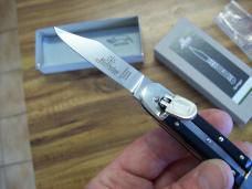 Hubertus Knife Solingen, Germany Small 08 Exotic Black Ebony Wood 5 3/4 " Open Lilyput NIB