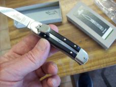Hubertus Knife Solingen, Germany Small 08 Exotic Black Ebony Wood 5 3/4 " Open Lilyput NIB