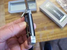 Hubertus Knife Solingen, Germany Small 08 Exotic Black Ebony Wood 5 3/4 " Open Lilyput NIB