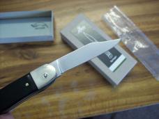 Hubertus Knife Solingen, Germany Small 08 Exotic Black Ebony Wood 5 3/4 " Open Lilyput NIB