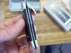 Hubertus Knife Solingen, Germany Small 08 Exotic Black Ebony Wood 5 3/4 " Open Lilyput NIB