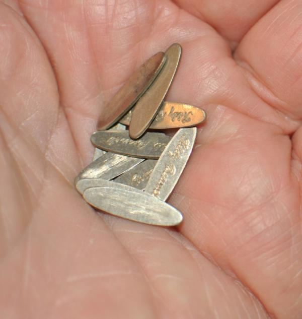 Replacement Shield Schrade/Teddy Roosevelt Eliptical 3/4" Nickel Smooth Reverse Mint NOS