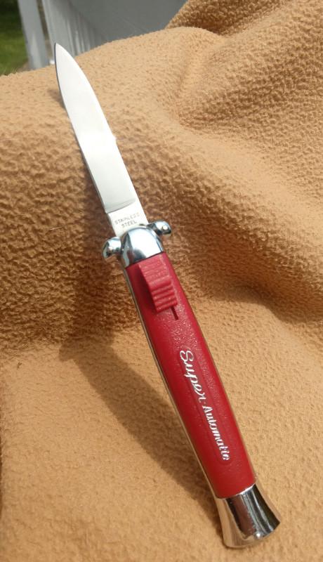 Vintage K-108 Super-Automatic OTF Red Switchblade Knife