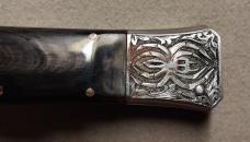 12" Picklock Switchblade with Damascus Blade and Buffalo horn handles.