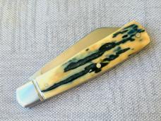 Bobby Toole Light Mammoth Ivory Native..Cpm154...3 7/8closed...integral fluted bolsters..coa & pouch