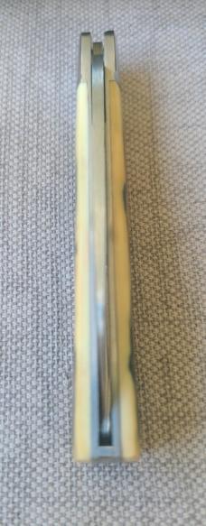 Bobby Toole Light Mammoth Ivory Native..Cpm154...3 7/8closed...integral fluted bolsters..coa & pouch