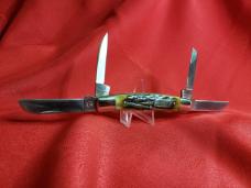 First Production Run Seki Japan Made Stag 4 Blade Congress Knife for Coleman. Excellent Used Cond..