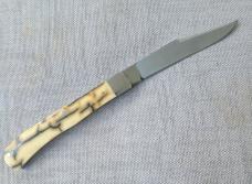 John Lloyd Mammoth Ivory Slimline Trapper...4.25" closed...52100 steel..SS bolsters and shield..slip
