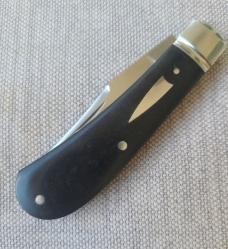 Pablo Castellani Trap..14C28N stainless steel..Vintage Rag Micarta scales...3 5/8" cld...coa.pouch
