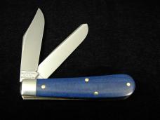 Great Eastern Cutlery GEC Smooth Blue Linen Micarta Horse Rancher Knife 391224 NIT Made In USA