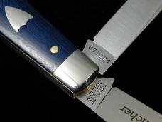 Great Eastern Cutlery GEC Smooth Blue Linen Micarta Horse Rancher Knife 391224 NIT Made In USA