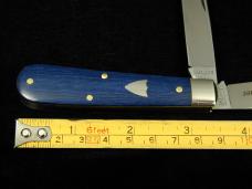 Great Eastern Cutlery GEC Smooth Blue Linen Micarta Horse Rancher Knife 391224 NIT Made In USA