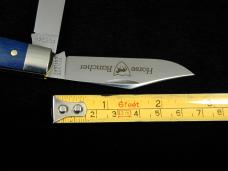 Great Eastern Cutlery GEC Smooth Blue Linen Micarta Horse Rancher Knife 391224 NIT Made In USA