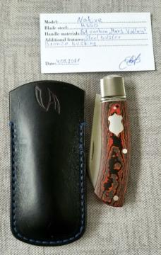 Vetrov Custom Native Knife, Mars Landing Fat Carbon Fiber..4" closed..M390..Vetrov Slip