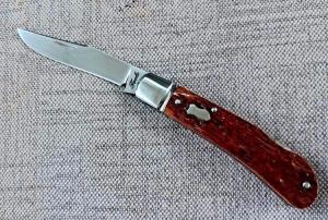 Bobby Toole Jigged Bone Lockback Trapper...Cpm154...3 5/8" closed..New...pouch and coa.