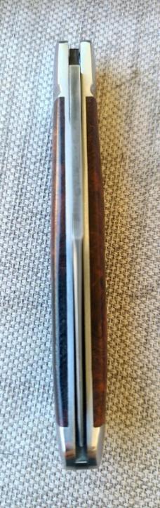 Bobby Toole Ironwood Slimline Trapper..A2..Fluted bolsters&caps...3.75" closed..New...pouch and coa.