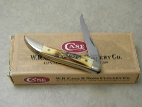 Case XX USA 1997 Burnt Bone Stag 510096 Tiny Toothpick Knife in Box