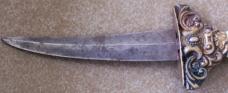 Small antique unmarked (French ??) DAGGER with spiral carved Ivory handle