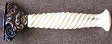 Small antique unmarked (French ??) DAGGER with spiral carved Ivory handle