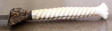 Small antique unmarked (French ??) DAGGER with spiral carved Ivory handle