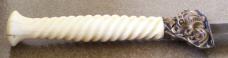 Small antique unmarked (French ??) DAGGER with spiral carved Ivory handle