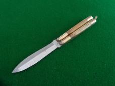 c. 1940's PHILIPPINE WWII Double Edge Dagger Balisong Batangas Butterfly Knife