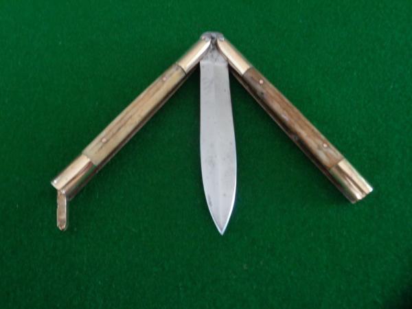 c. 1940's PHILIPPINE WWII Double Edge Dagger Balisong Batangas Butterfly Knife