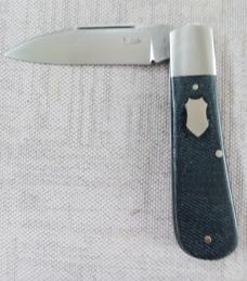 K'roo Danny Boy Swayback Prototype..Denim Micarta...N690 with brut de force..3.75" closed...coa/slip