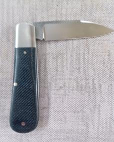 K'roo Danny Boy Swayback Prototype..Denim Micarta...N690 with brut de force..3.75" closed...coa/slip