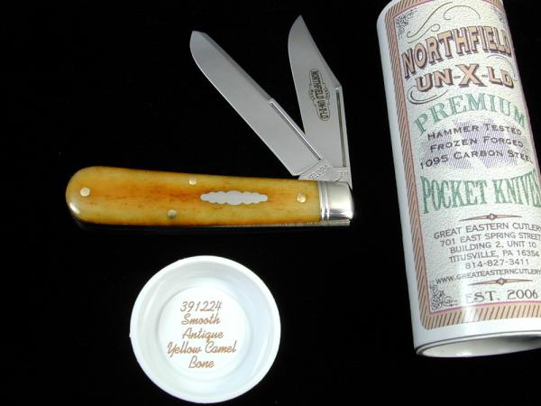 Great Eastern Cutlery GEC Smooth Antique Yellow Camel Bone Horse Rancher Knife 391224 NIT USA Made