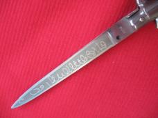 Vintage Italian 11" Vendetta Corsa Horn Stiletto Switchblade Knife.