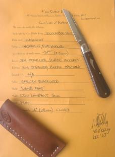 K'roo Swayback...African Blackwood..4 closed...MAGNACUT ..brut de force spine..mod/Wharnie..coa/slip