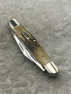 Case XX / C. Platts' Sons Cutlery Co 2005 #06369 3 Blade Whittler With Stag Handles New In Box