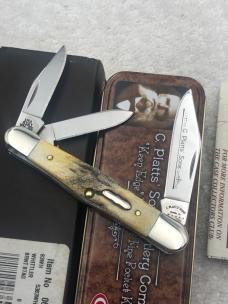 Case XX / C. Platts' Sons Cutlery Co 2005 #06369 3 Blade Whittler With Stag Handles New In Box