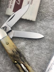 Case XX / C. Platts' Sons Cutlery Co 2005 #06369 3 Blade Whittler With Stag Handles New In Box