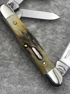 Case XX / C. Platts' Sons Cutlery Co 2005 #06369 3 Blade Whittler With Stag Handles New In Box