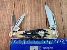 Colt Split Backspring Whittler Black Bone Stag