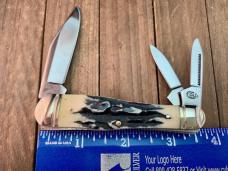 Colt Split Backspring Whittler Black Bone Stag