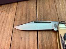 Colt Split Backspring Whittler Black Bone Stag